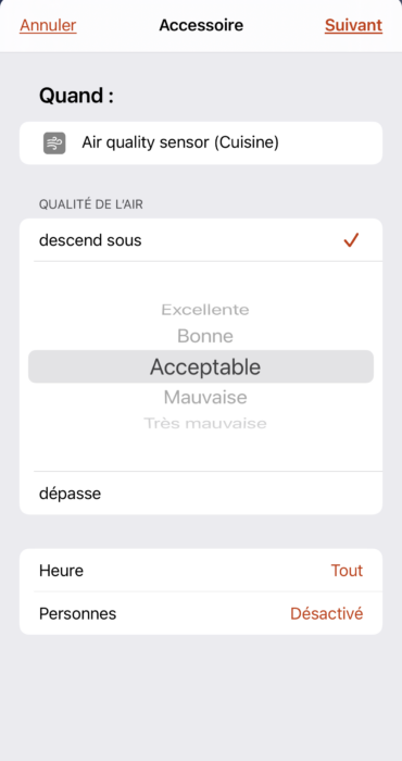 Créer une scène Homekit avec la capteur Netatmo air coach quality Créer une scène Homekit avec la capteur Netatmo air coach quality