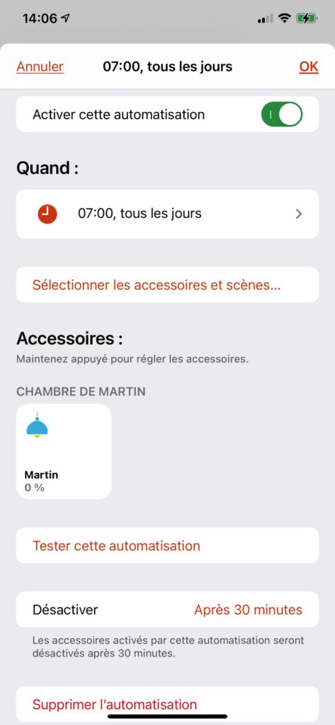 Automatisation Homekit Veilleuse Enfant