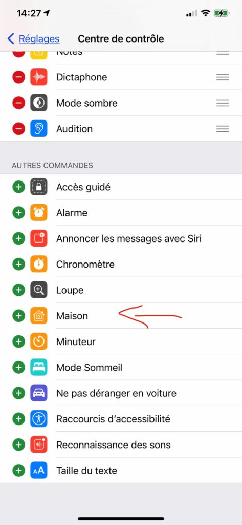 Ajouter l'icone Maison Homekit