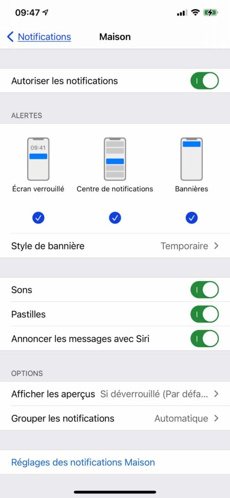 Apple IOS notification Homekit