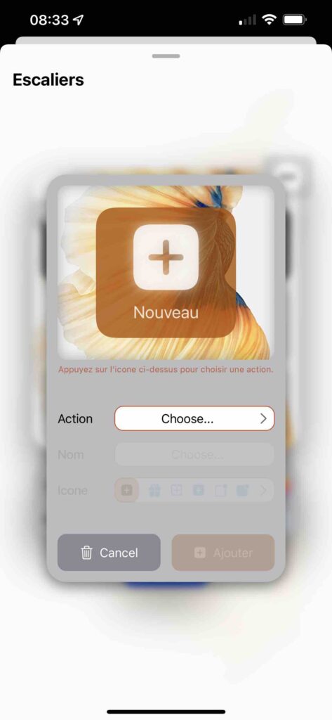 Créer un bouton sous Home Widget